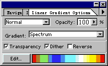 Linear Gradient Options面板